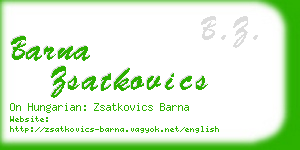 barna zsatkovics business card